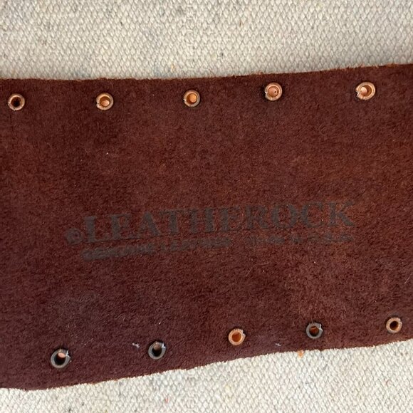 LeatherRock Woman's Leather Made In The USA Stud Loop Boho Festival Belt Sz Med - Picture 5 of 13